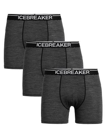 Pánské Spodní Prádlo Icebreaker Merino Anatomica Boxers 3 Pack Šedé | CZ 1665GSOL